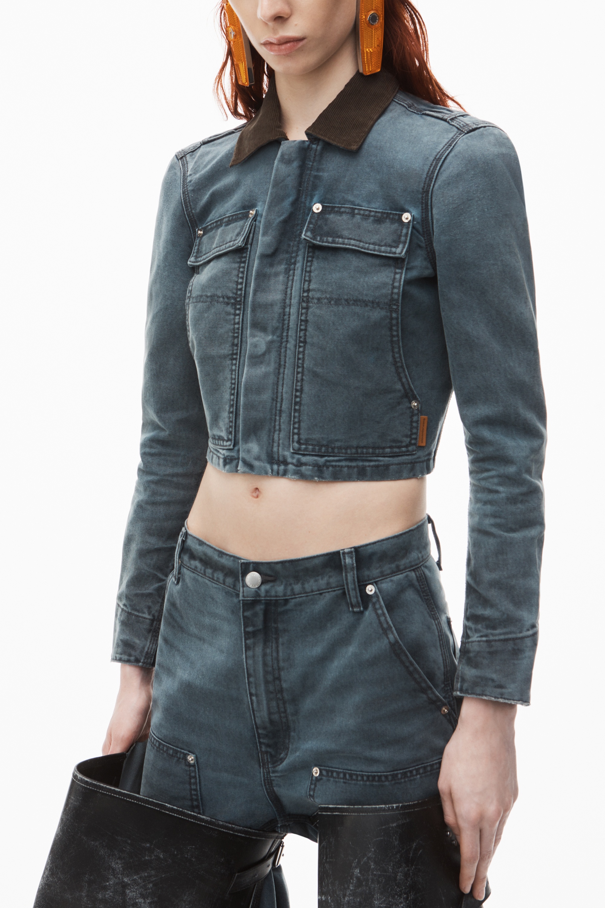 Alexander Wang shrunken workwear jacket in denim