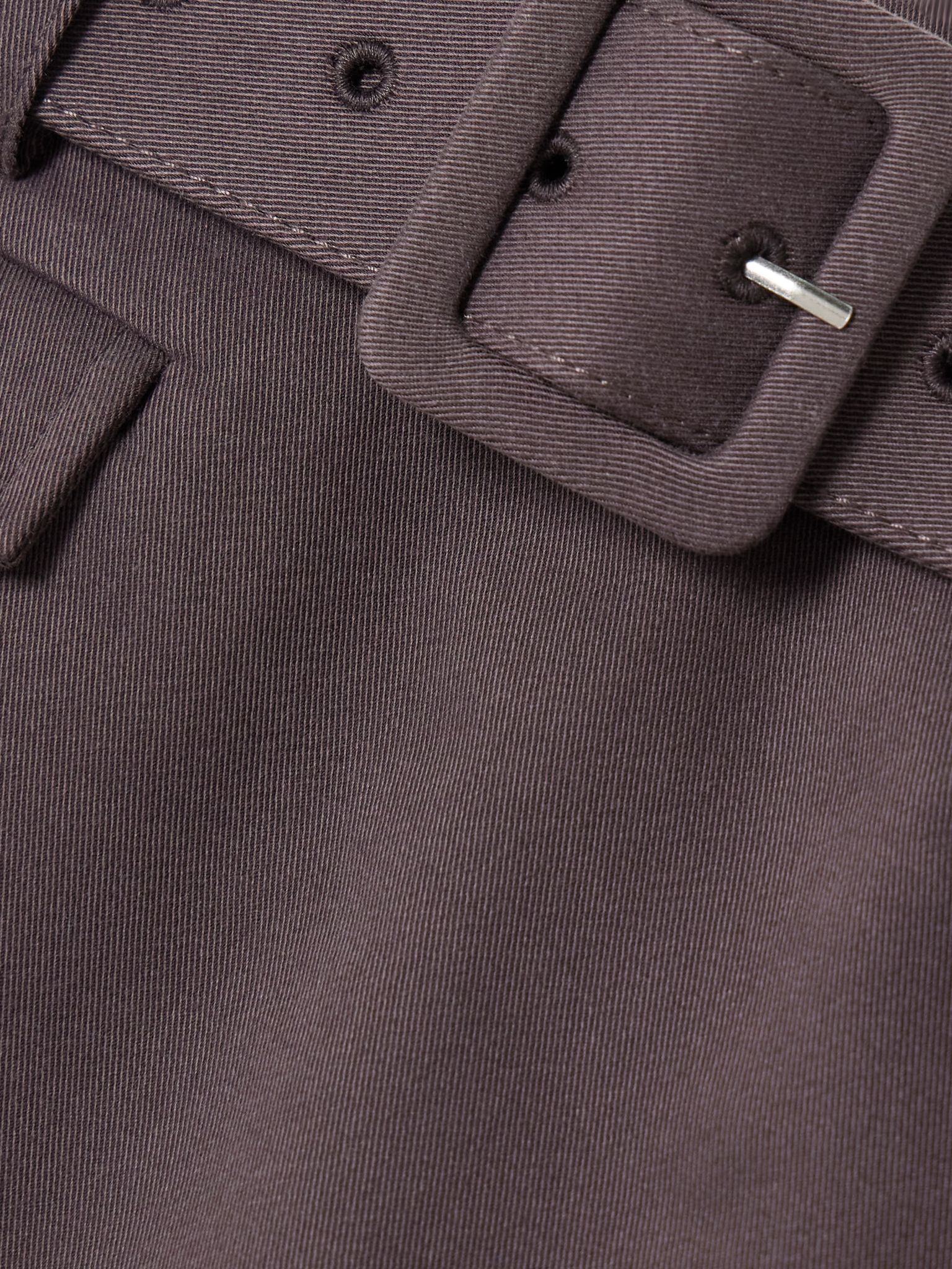 Belted twill mini skort Brown - 4