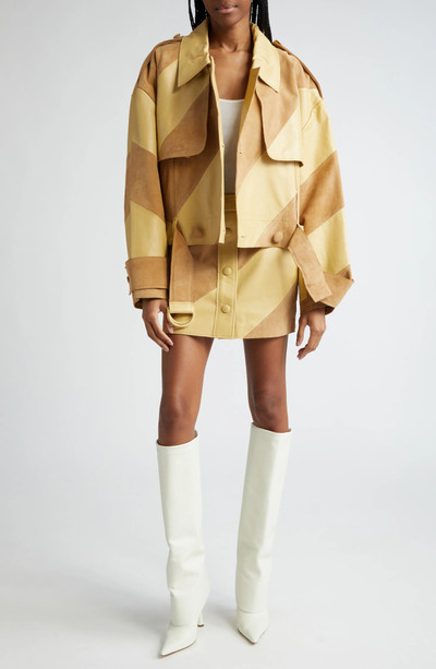 STAND STUDIO Seona Suede & Leather Panel Miniskirt outlook