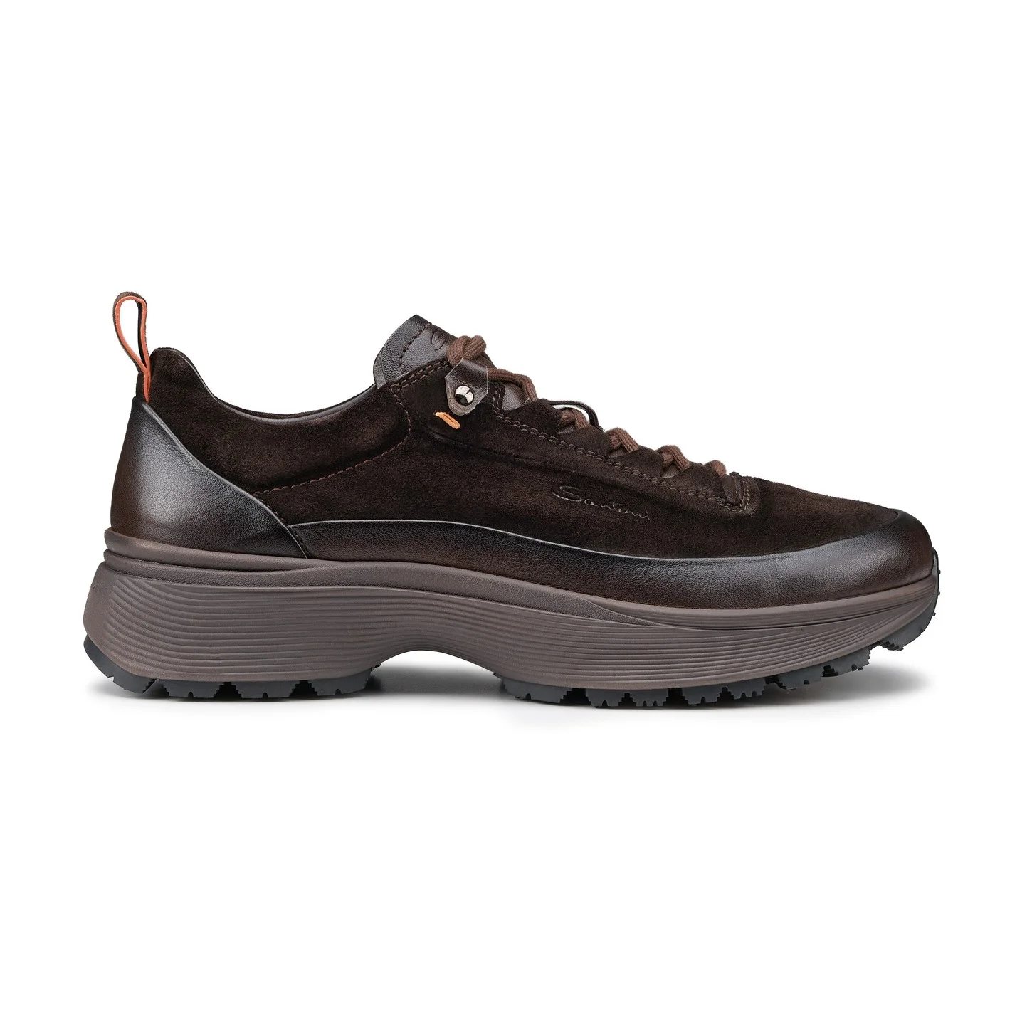 Men's dark brown leather and suede Easy Bounce Mountain sneaker - 1