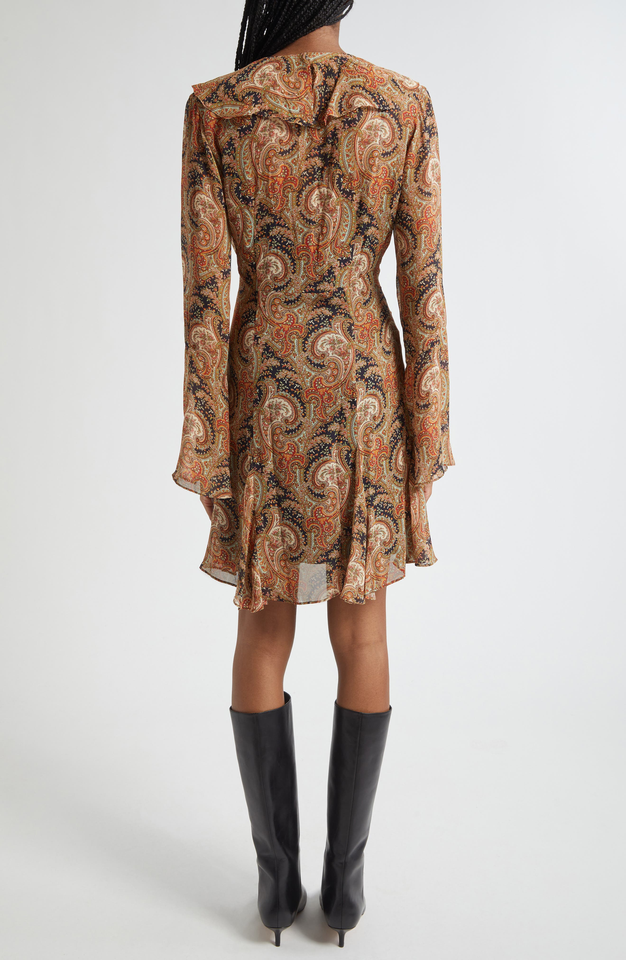 Veronica Beard Adrienne Long Sleeve Silk Dress in Navy Multi at Nordstrom - 2
