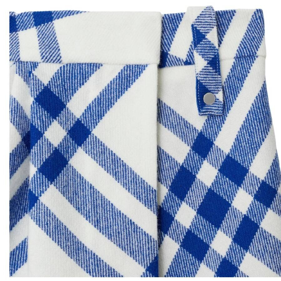 Burberry Pleat Detail Check Wool Mini Skirt - 6