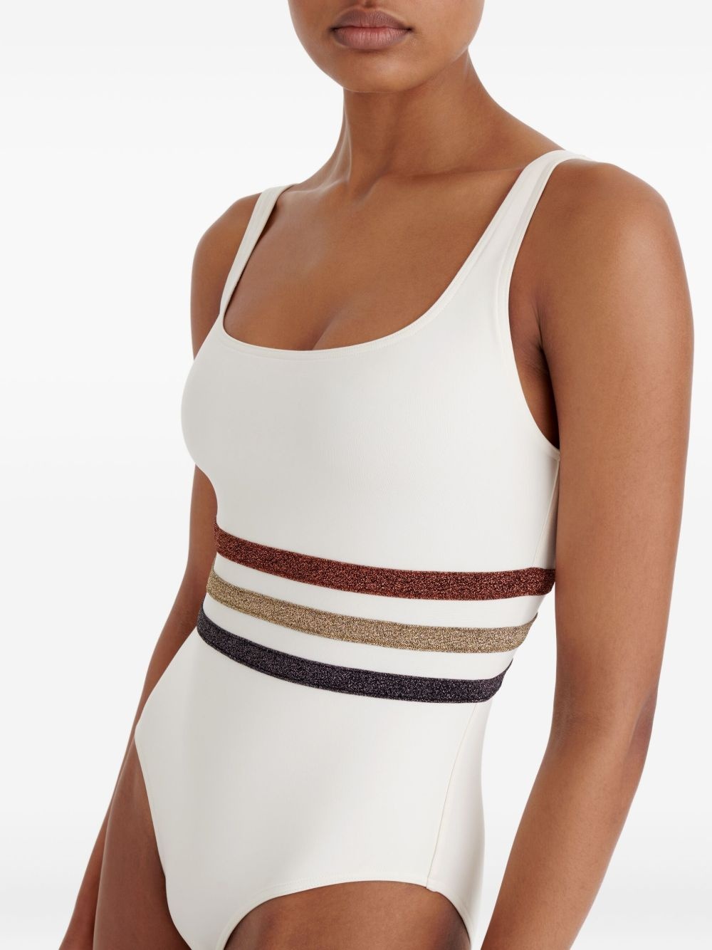 Radieux striped-waistband swimsuit - 5