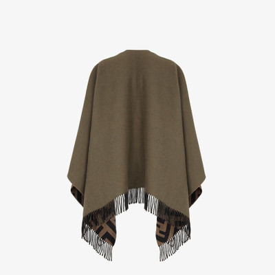 FENDI Green cashmere and wool poncho outlook