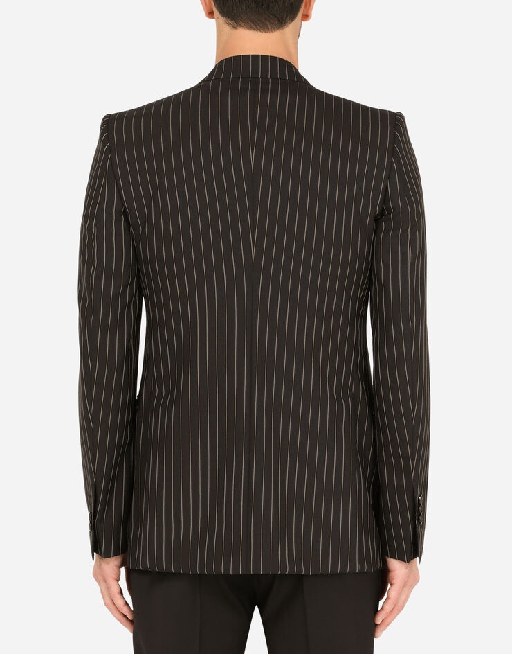 Double-breasted wool Sicilia-fit jacket with pinstripe design - 2