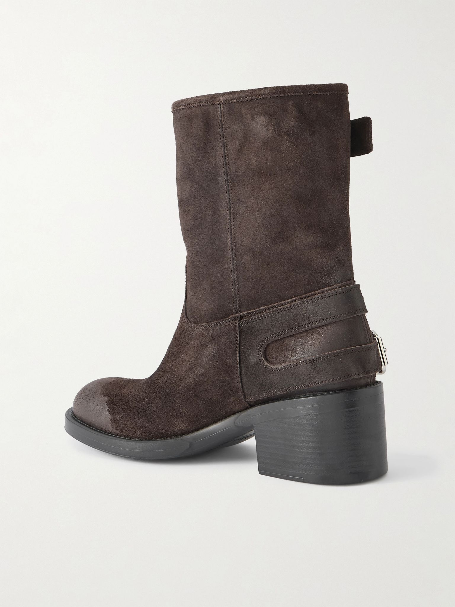 Dakota buckled suede ankle boots Dark brown - 3