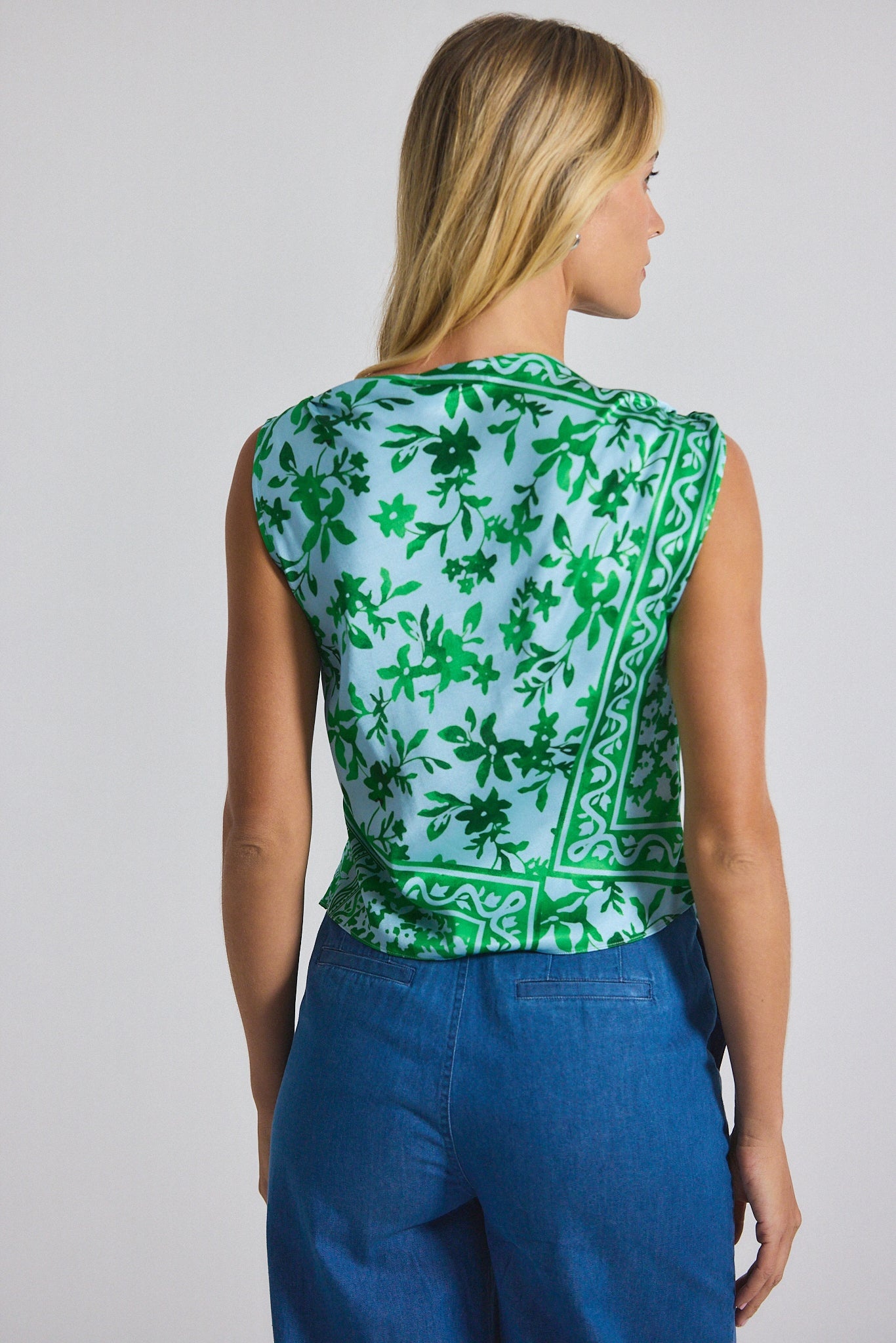 ARIEL TILE PRINT ASYMMETRIC TOP WITH EMBELLISHMENT - 5