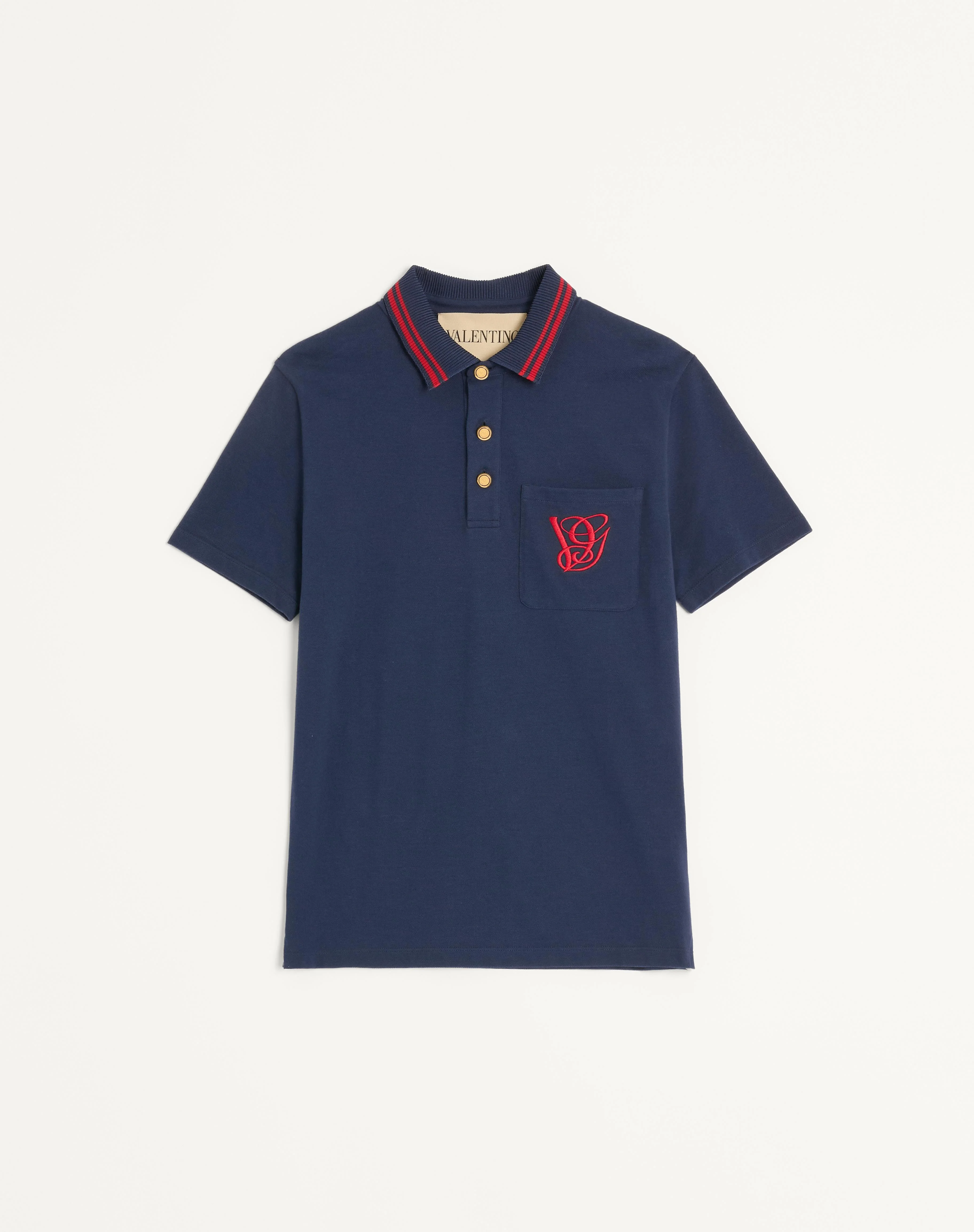 COTTON PIQUÉ POLO SHIRT WITH VG EMBROIDERY - 1