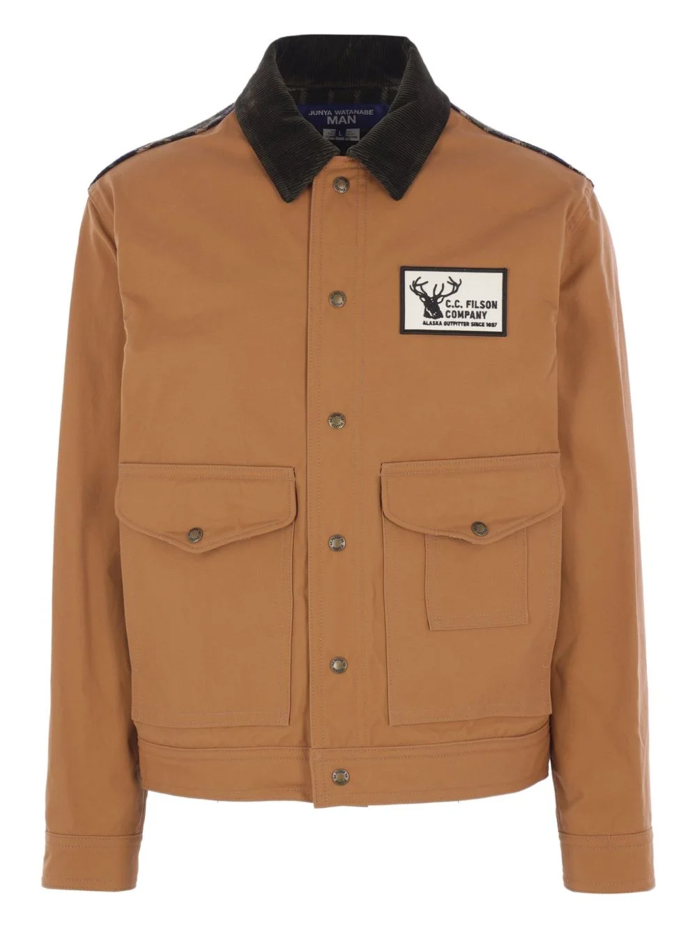 plaid panel canvas jacket - 1