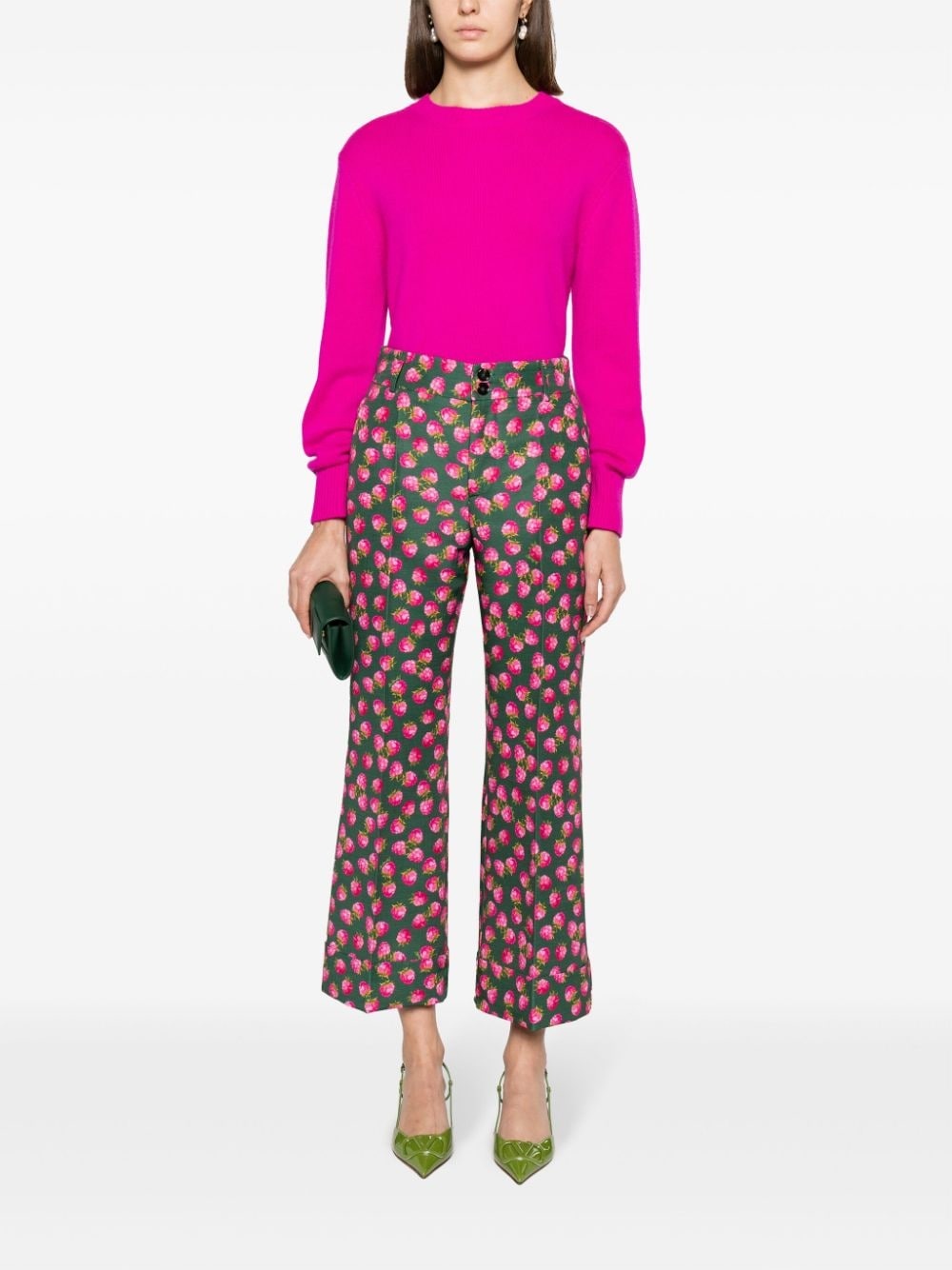 Hendrix fruit-print cropped trousers - 2