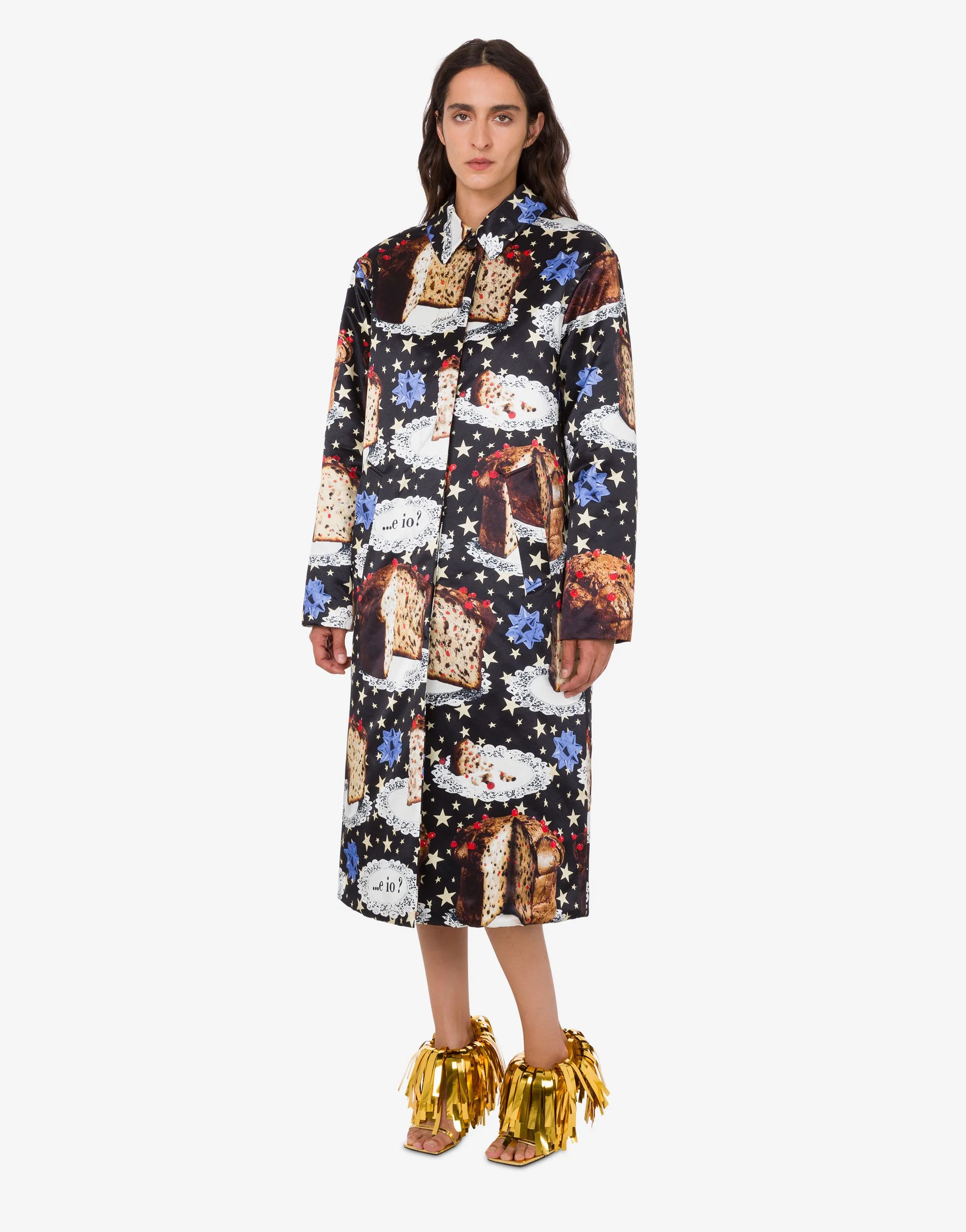 PRINTED COTTON BLEND COAT - 1