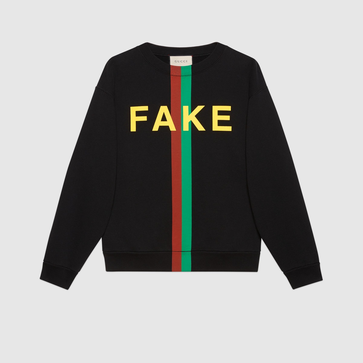 'Fake/Not' print sweatshirt - 1