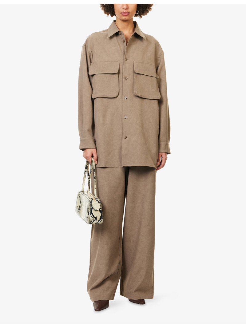 The Frankie Shop Culver Cargo Woven Shirt outlook