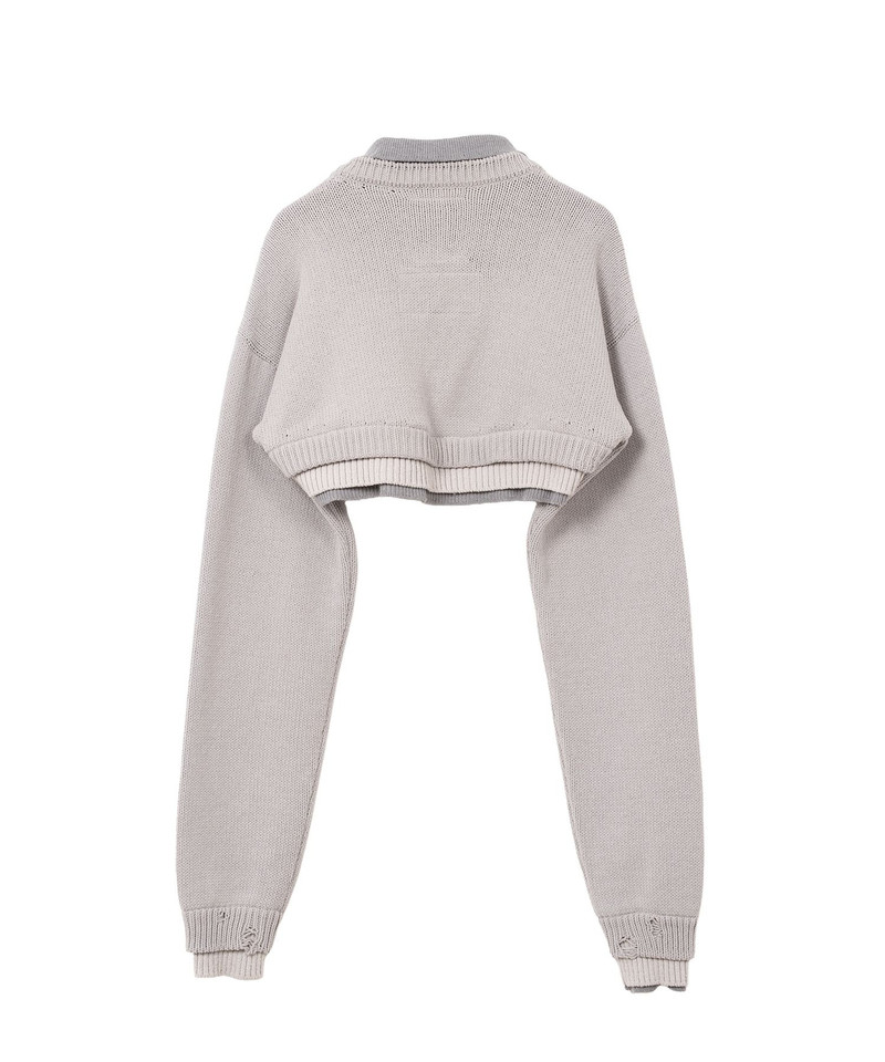 Triple Layered Cropped Knit Sweater 18
