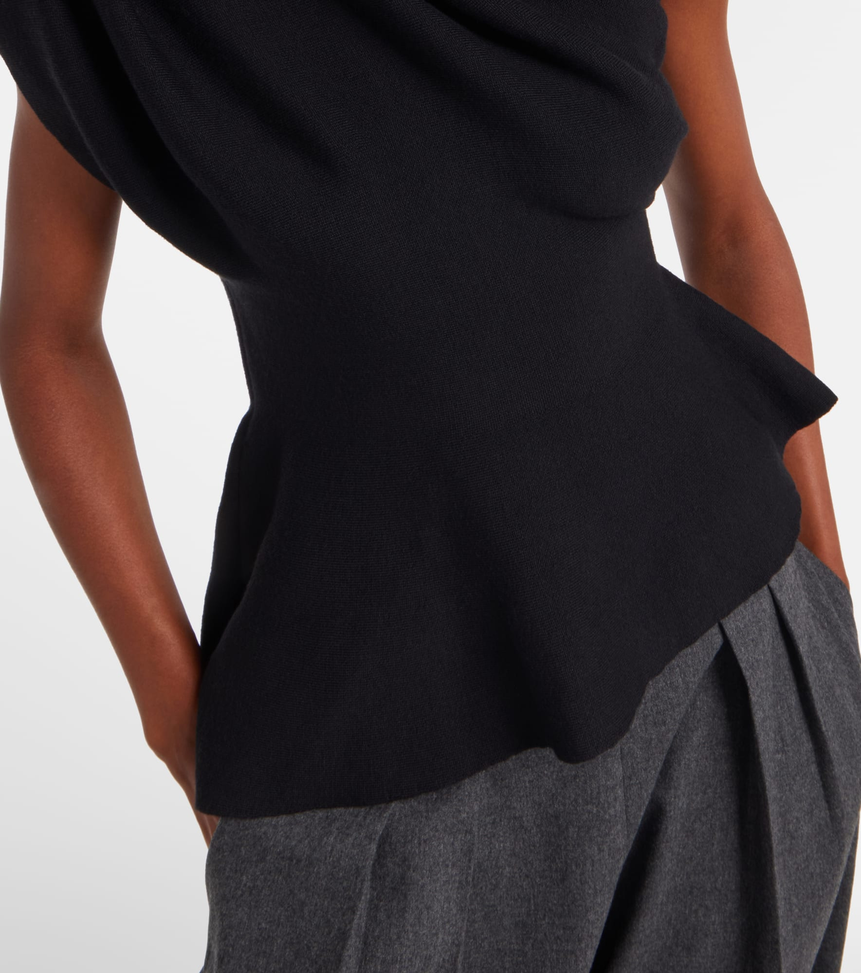 Aimee one-shoulder wool-blend top - 5