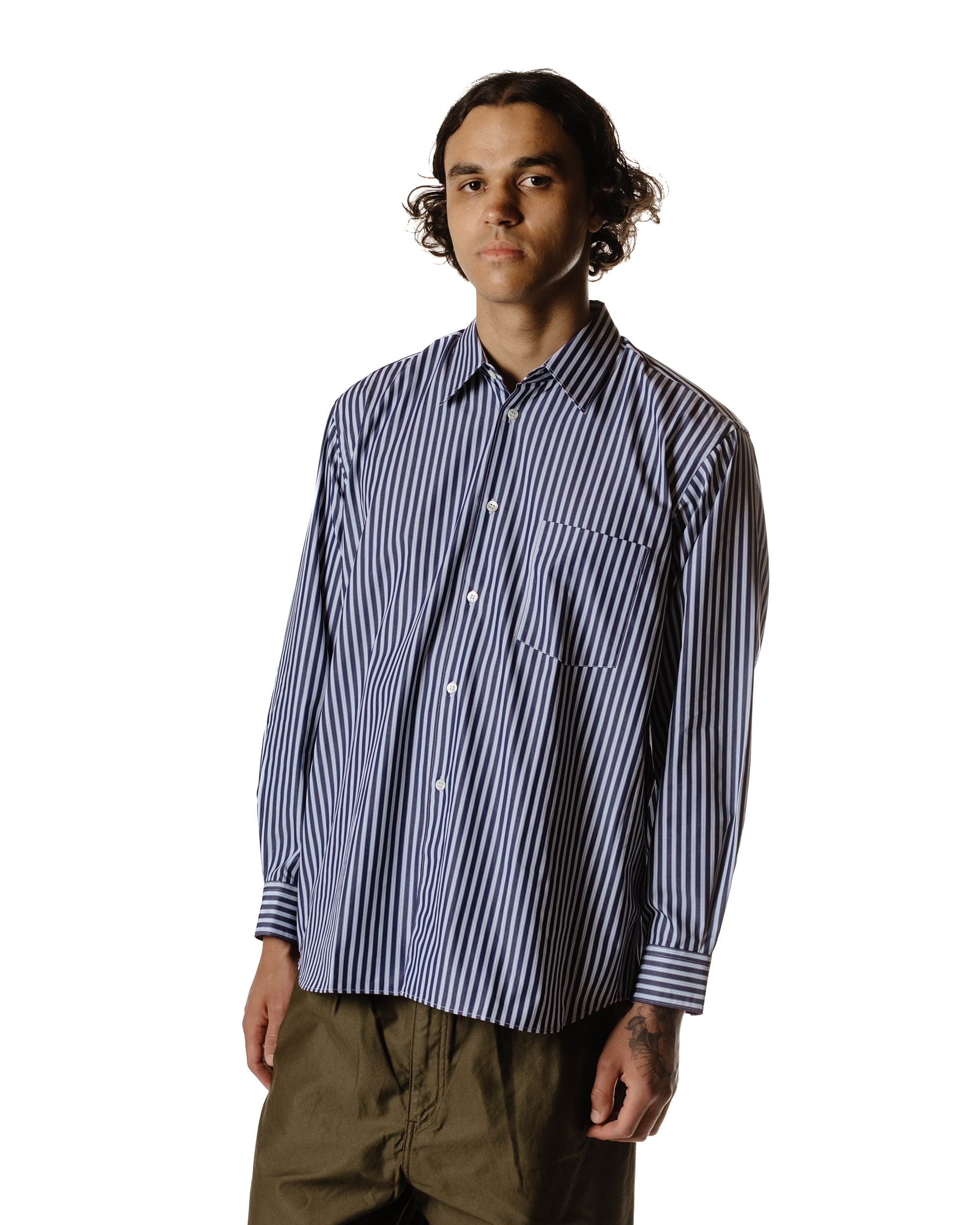 Wide Classic Big Collar Shirt Stripe 3 - 3