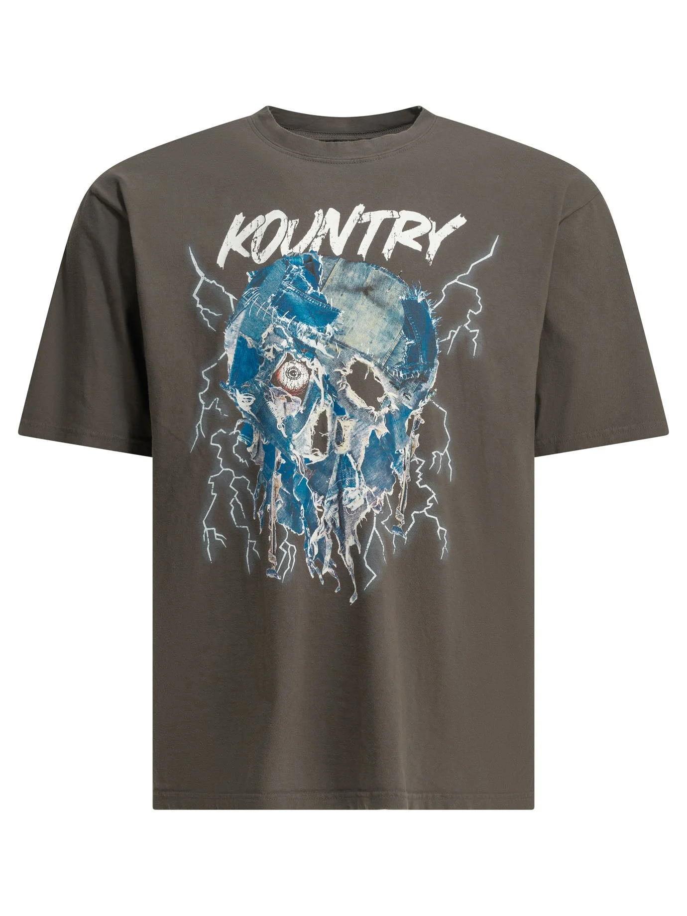 Kapital Denim Face Crew-neck T-shirt Brown - 1