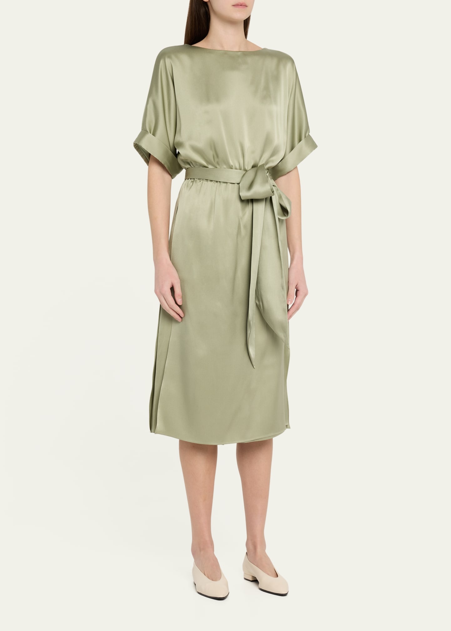 Caren Belted Silk Midi Dress - 4