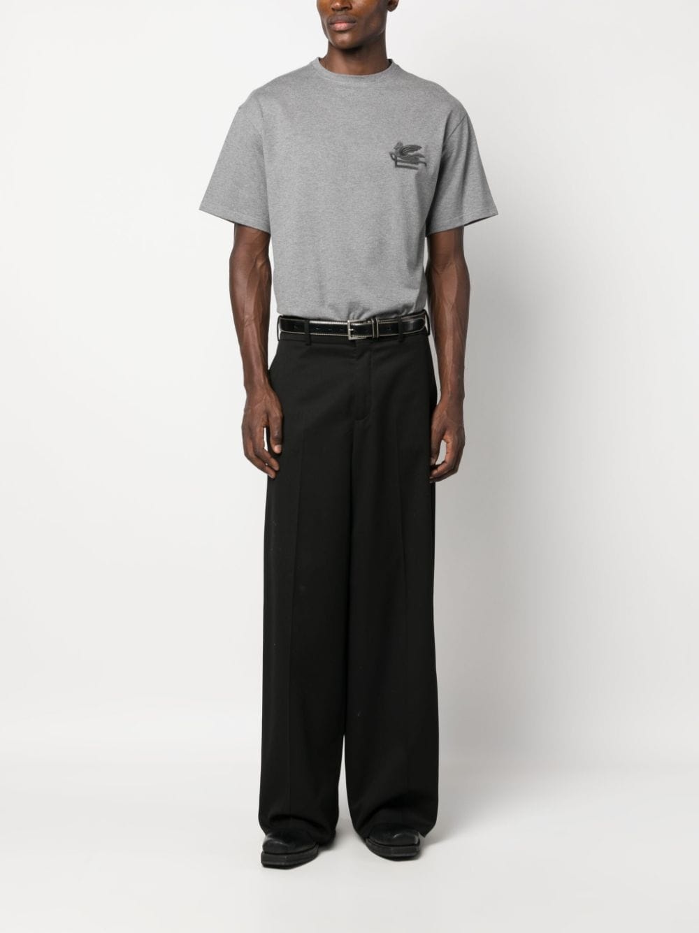 Pegaso-embroidered cotton T-shirt - 2