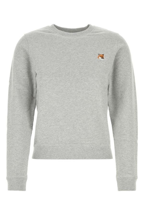 Melange grey cotton sweatshirt - 1