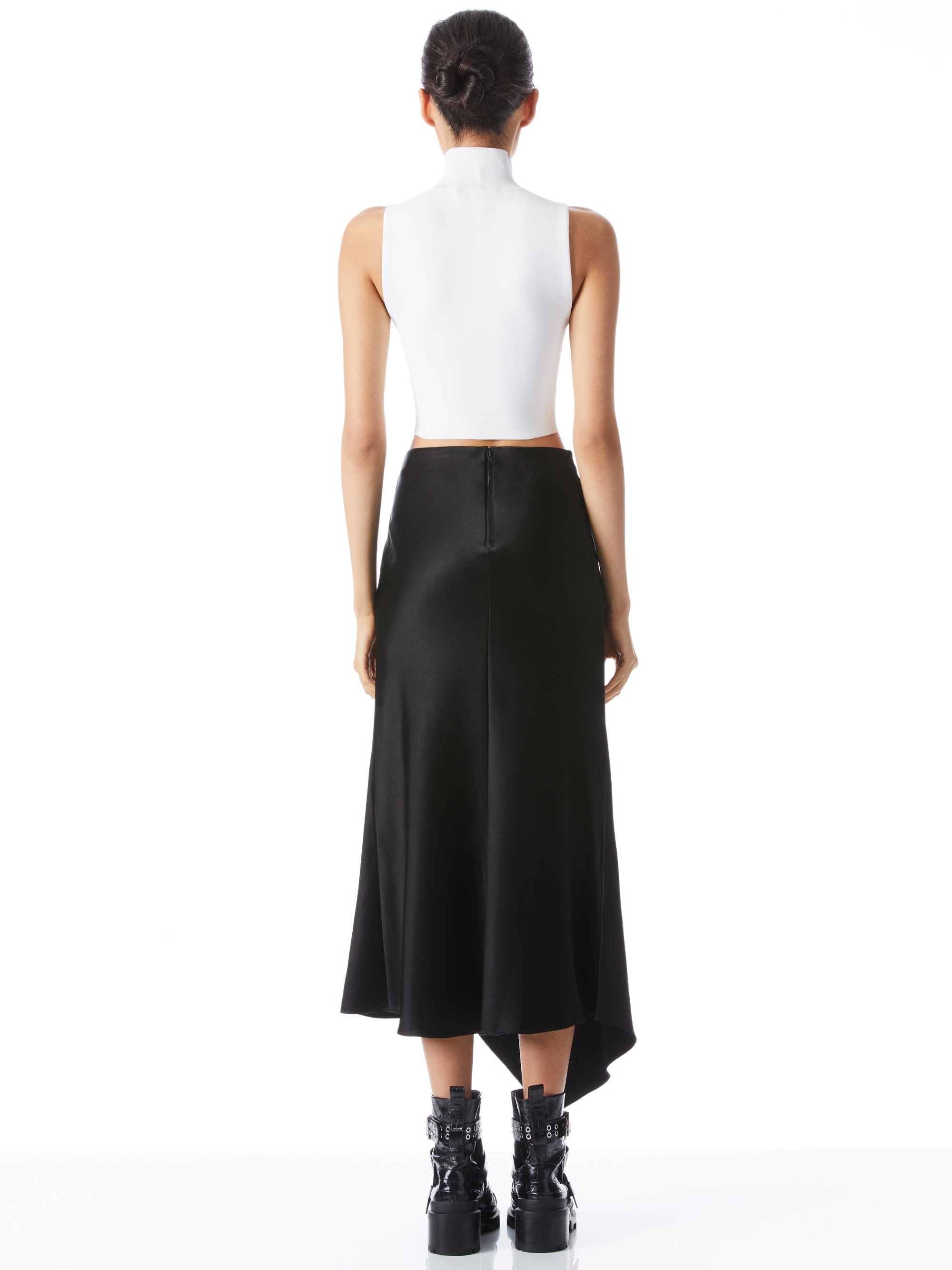 HARMONY DRAPEY ASYMMETRICAL MIDI SKIRT - 3