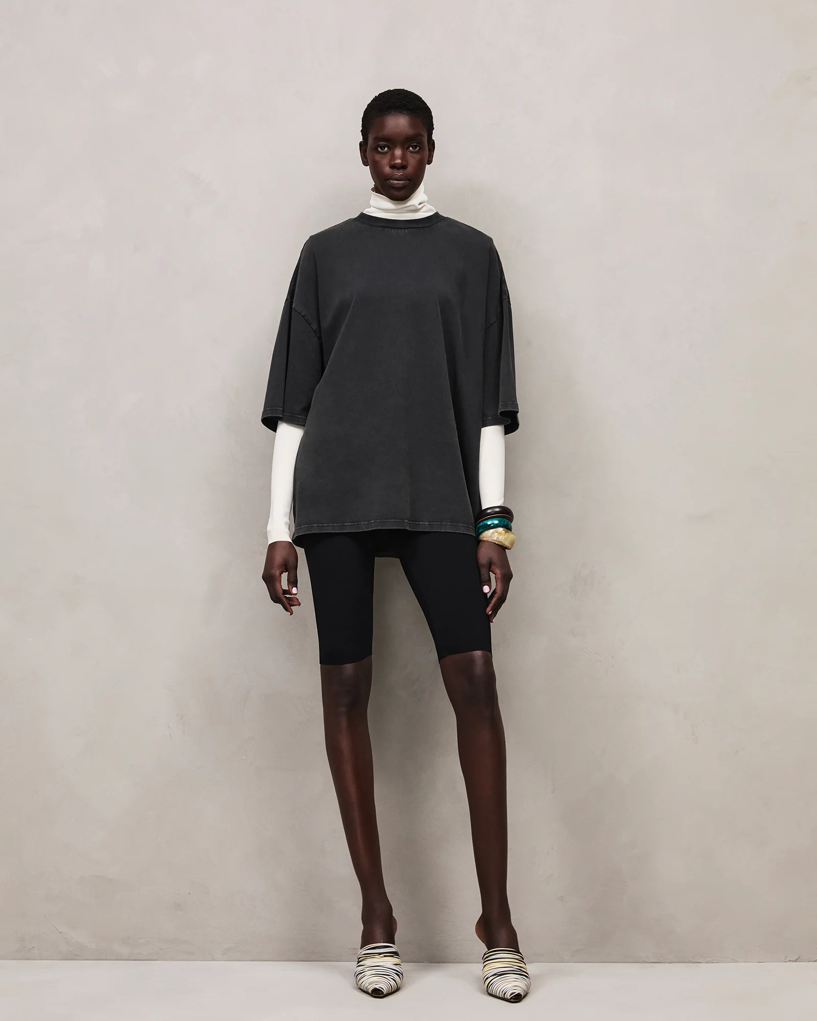 HEAVY BOXY TEE WASHED BLACK - 2