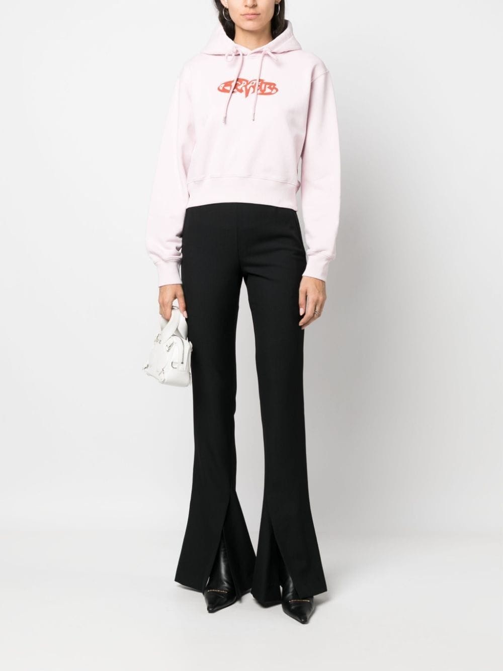 high-waisted wool split trousers - 2
