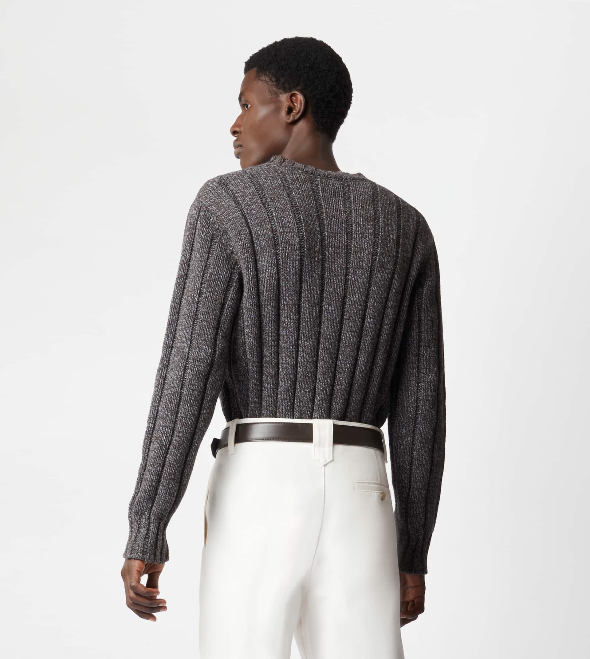 ROUND NECK JUMPER IN WOOL - GREY - 7