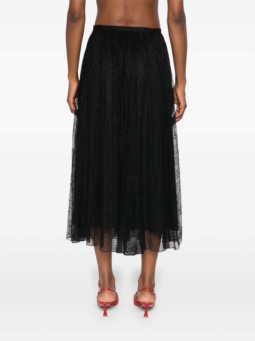 floral-lace midi skirt - 4