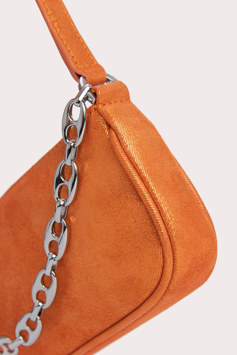 Mini Rachel Burnt Orange Jeans Lame Leather 3