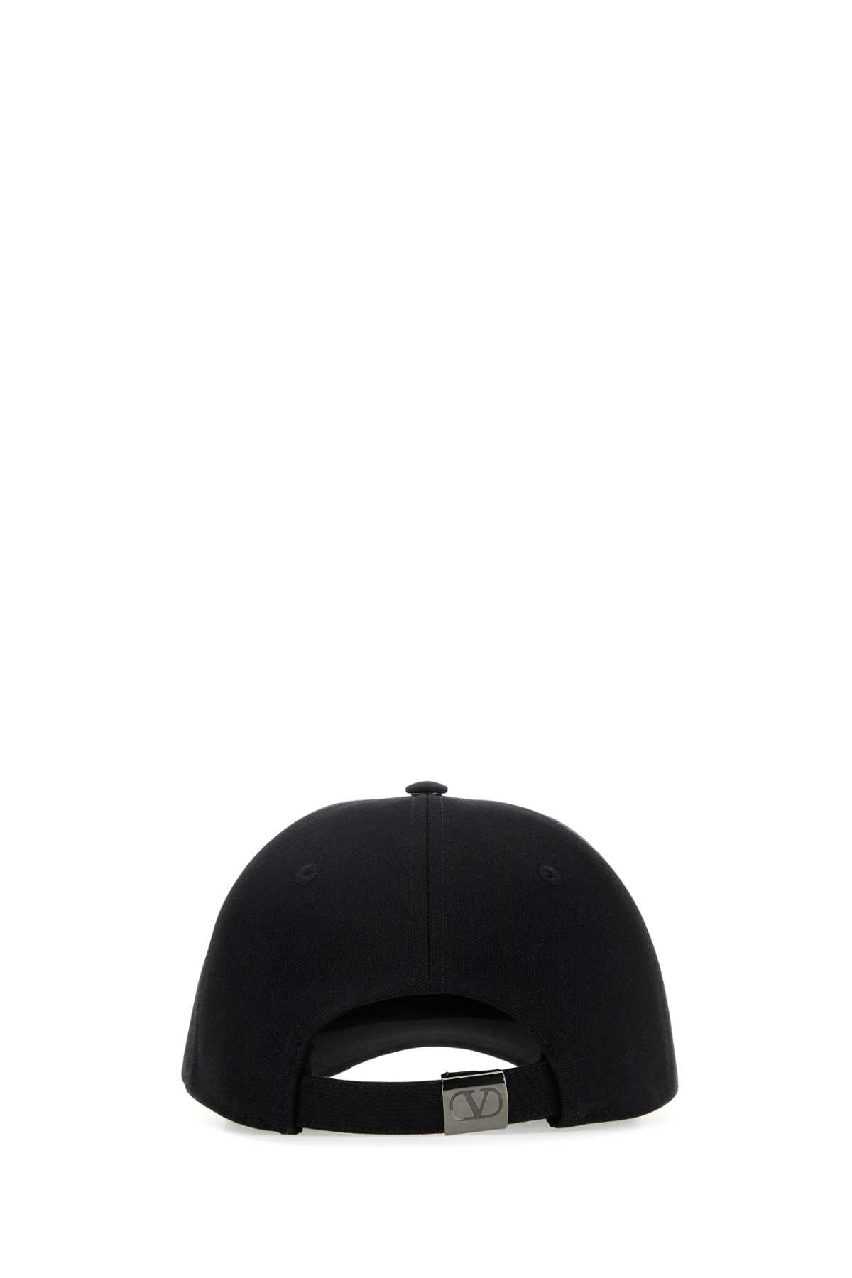 Valentino Garavani Men Black Cotton Baseball Cap - 3