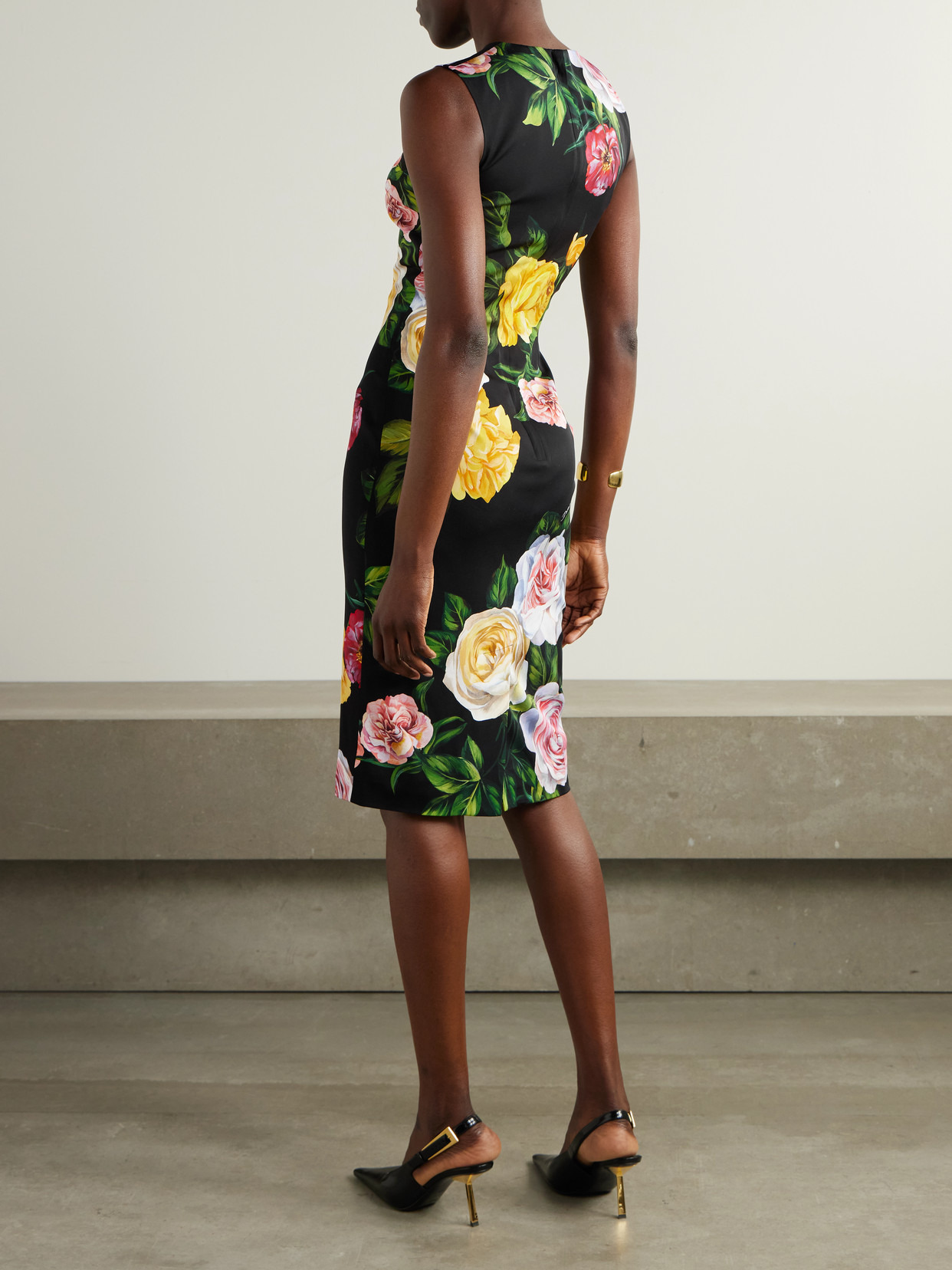 Floral-print Stretch-silk Charmeuse Dress - 3
