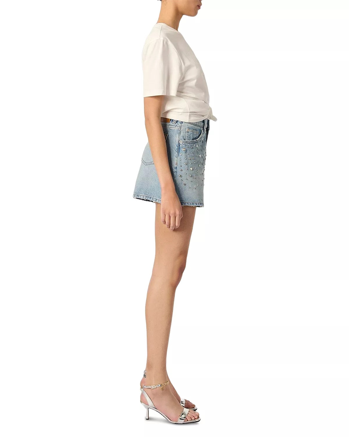Maje Studded Denim Shorts - 6
