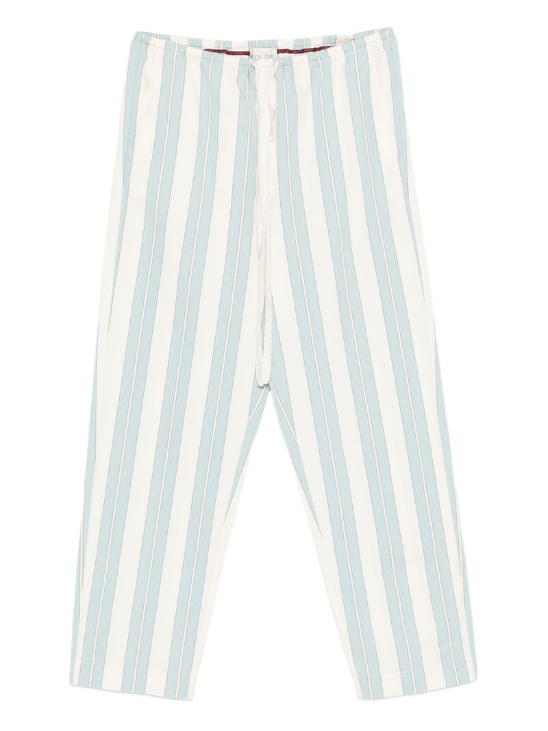 striped drawstring-fastening trousers 1
