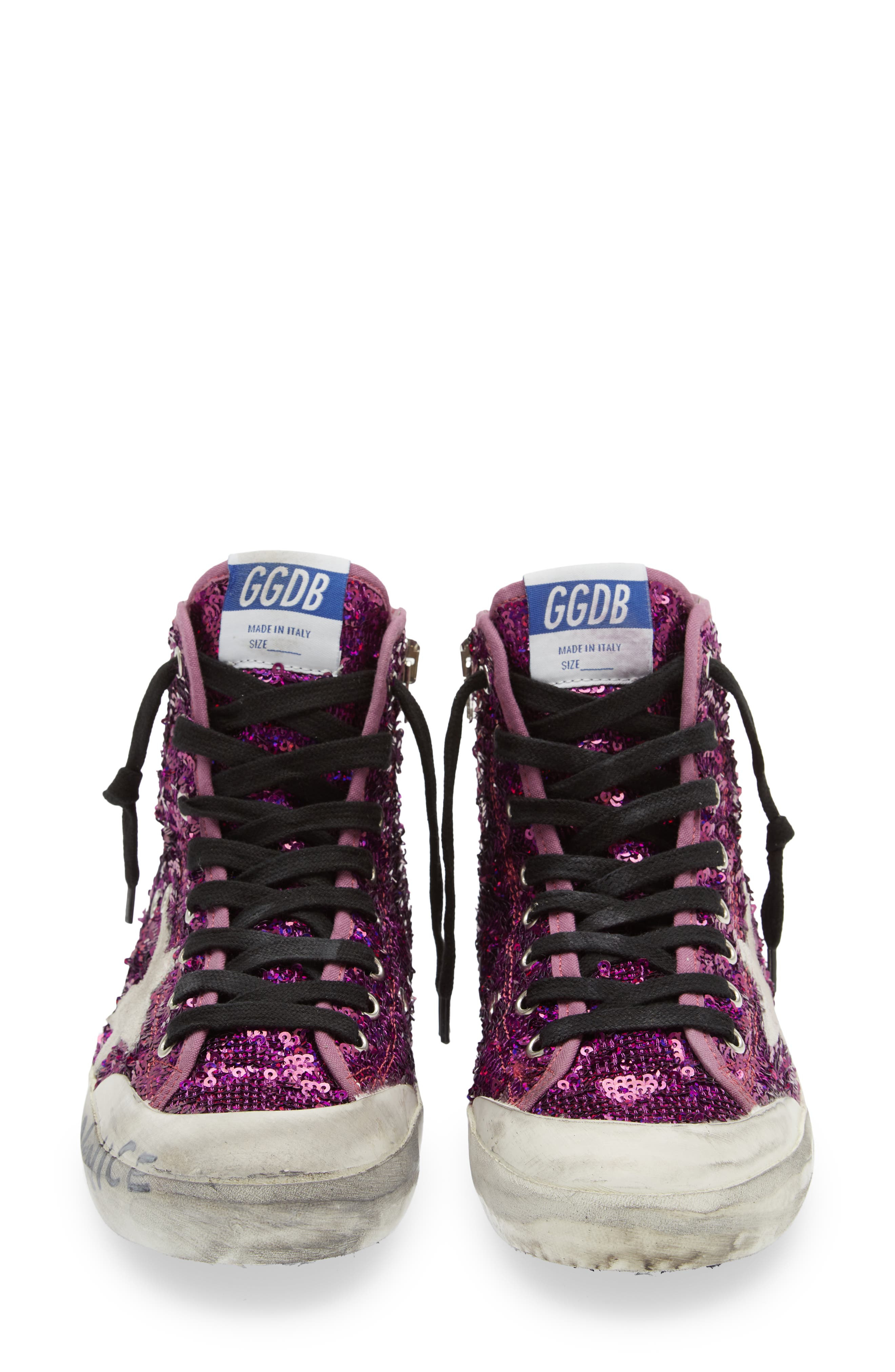 Golden Goose Francy Penstar Sequin High Top Sneaker in Purple Paillettes at Nordstrom - 4