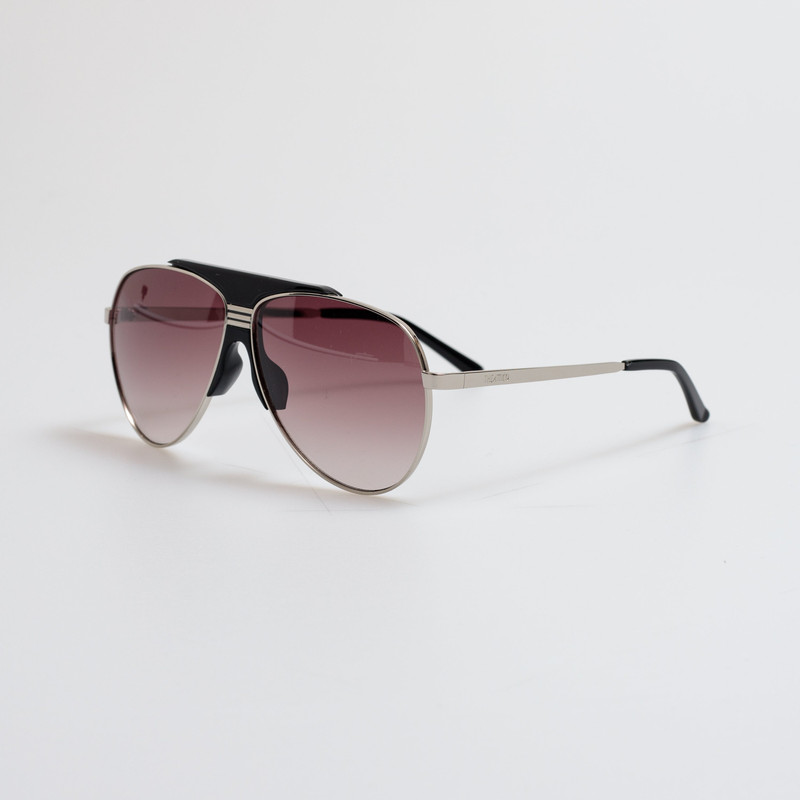 LINDA FARROW Aviator Sunglasses in Black outlook