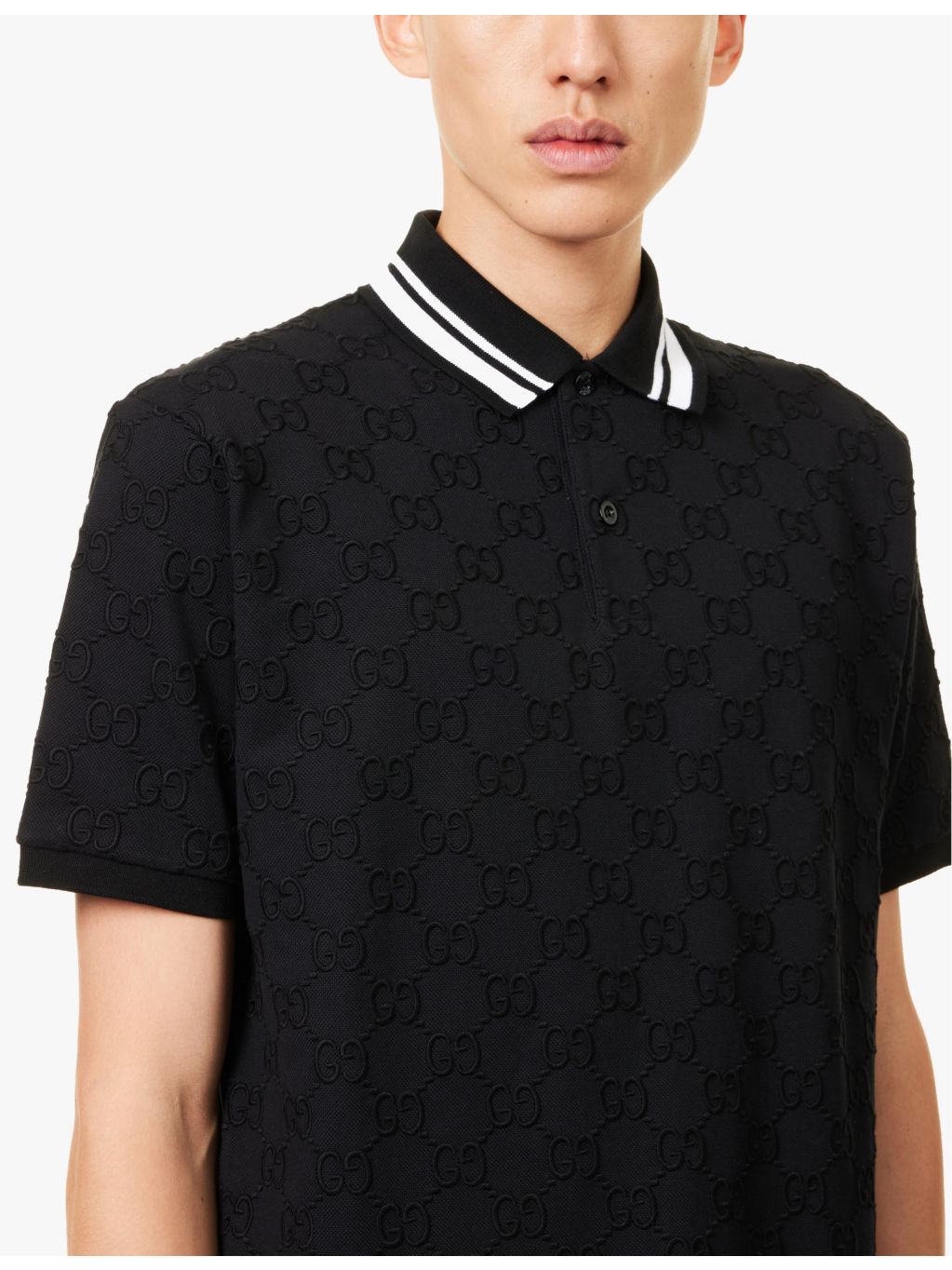 Logo-embroidered contrast-collar stretch-cotton polo shirt - 5