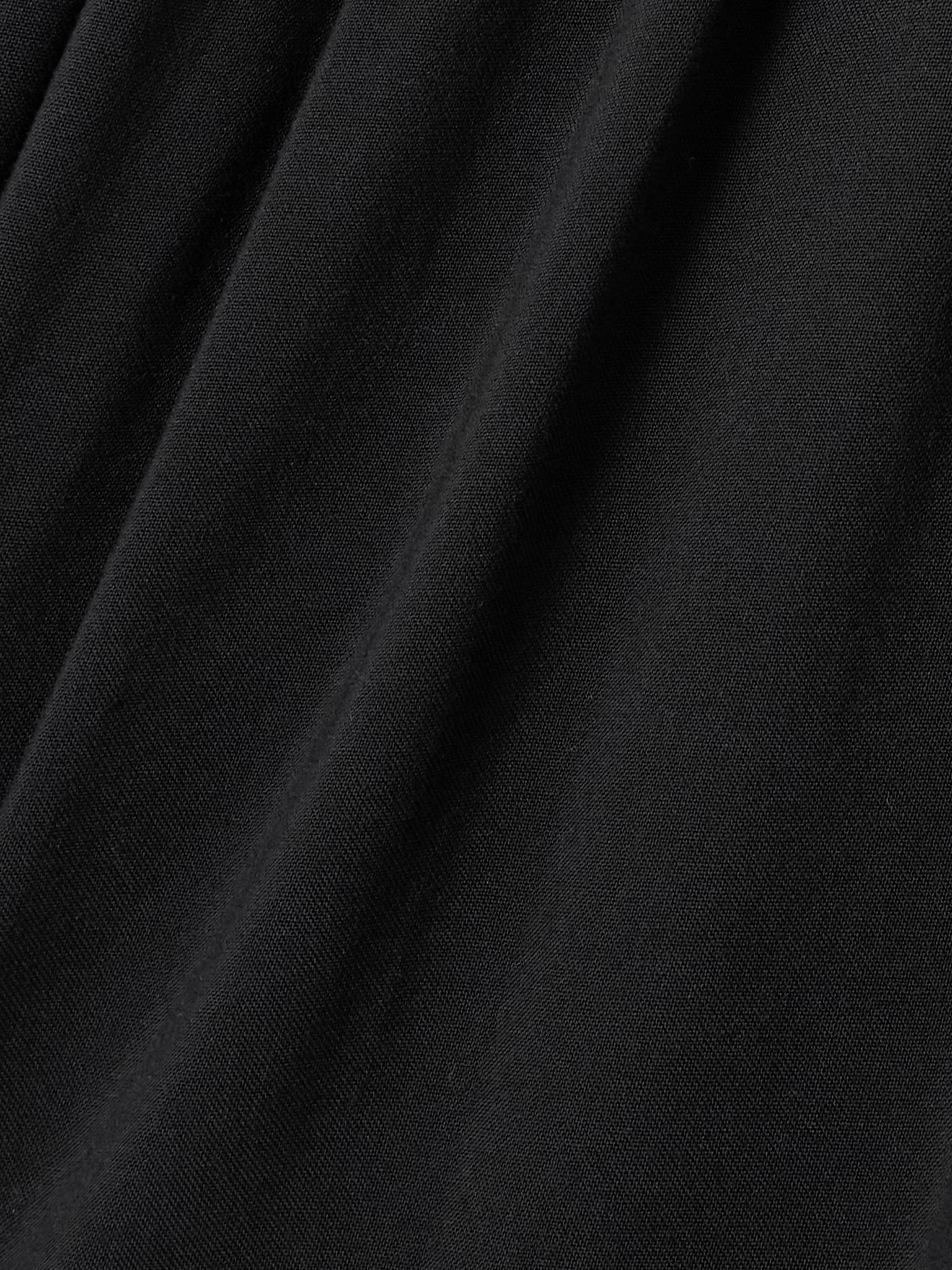 Hedy strapless gathered linen and voile maxi dress Black - 4