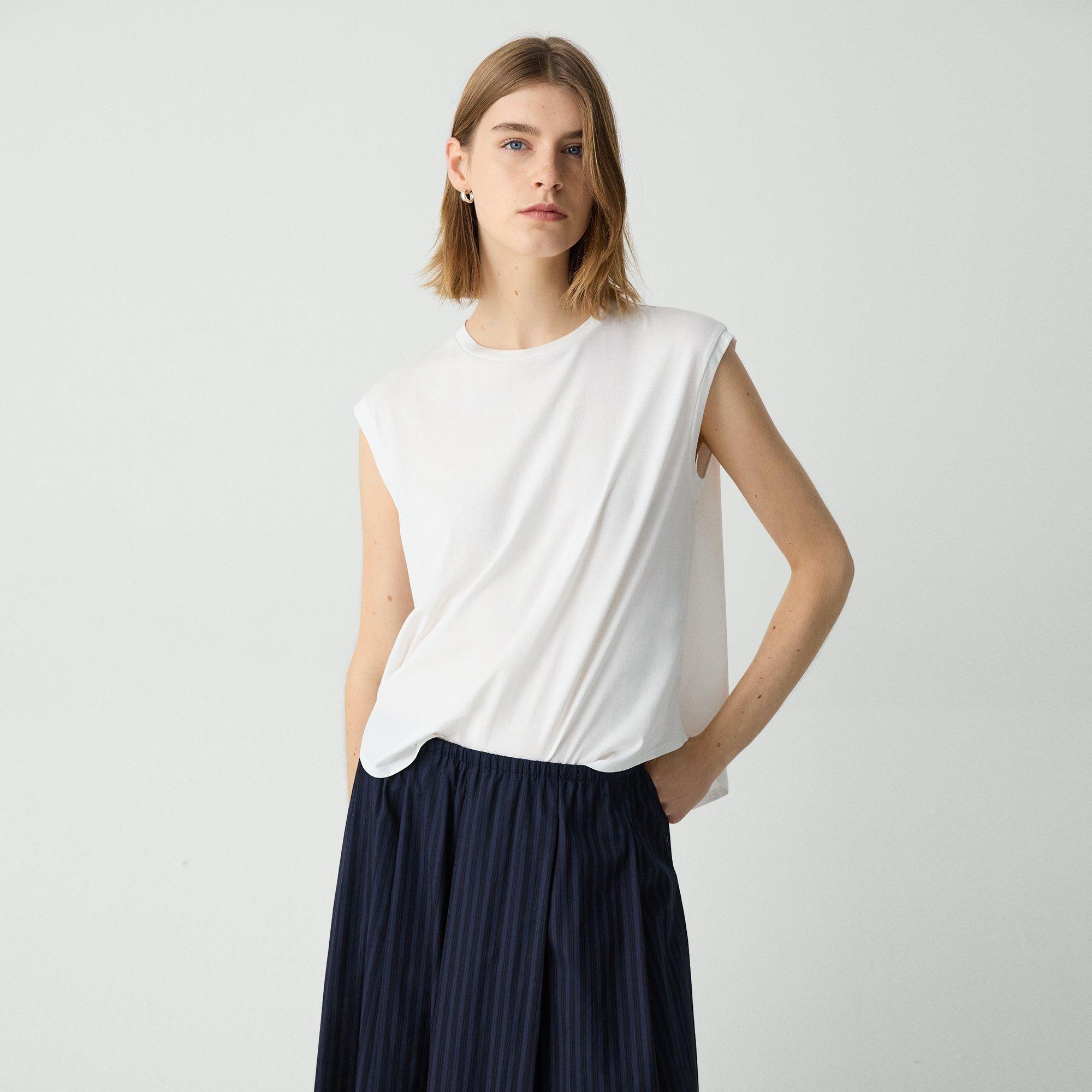 Shirttail Tank Top in Cotton - 2