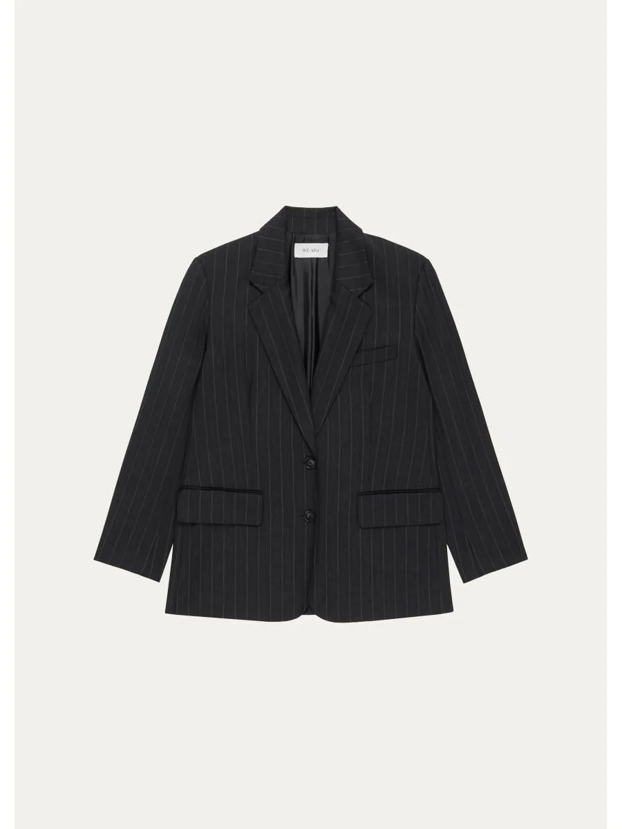 The Diana Pinstriped Single-Breasted Blazer - 1
