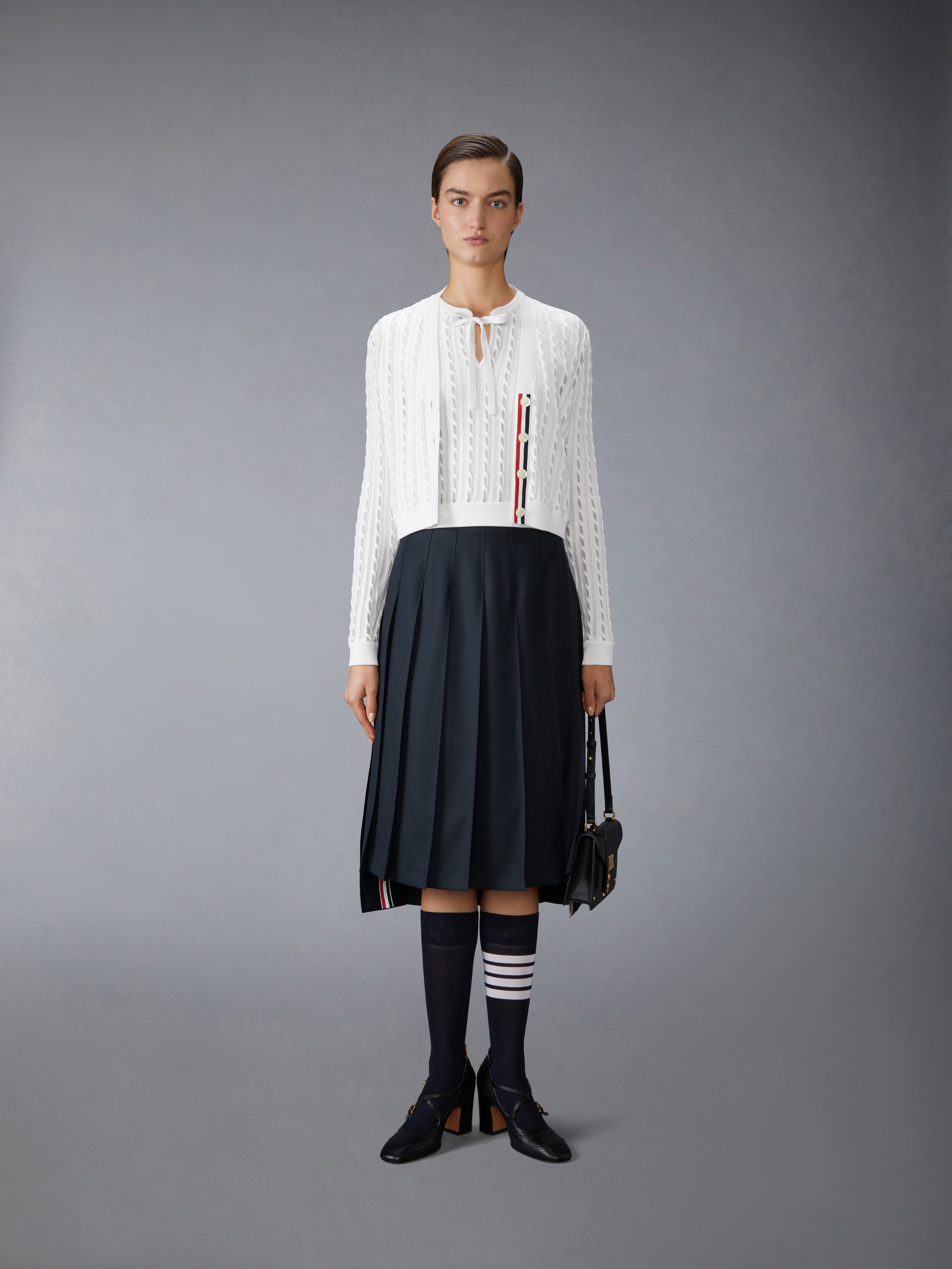 COTTON SILK CABLE KNIT CARDIGAN - 2
