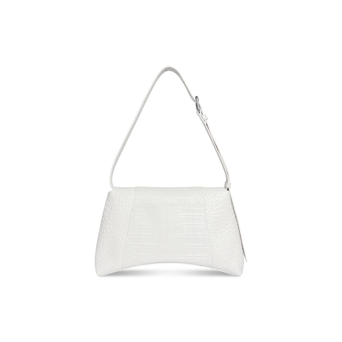 Women's Downtown Medium Shoulder Bag Crocodile Embossed  in White - 4