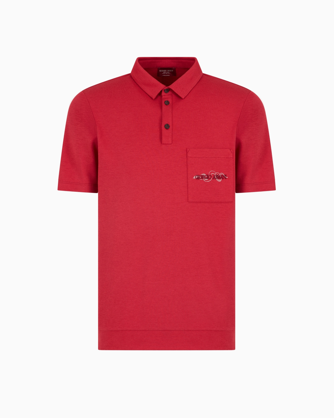 SHORT-SLEEVED COTTON AND SILK POLO SHIRT - 1