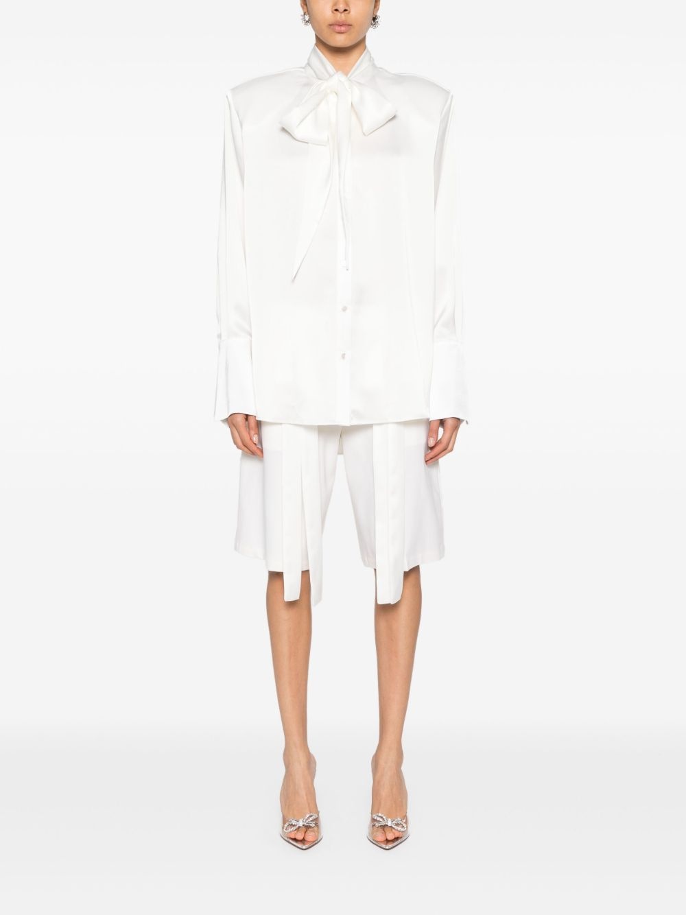 bow-detail satin shirt - 2