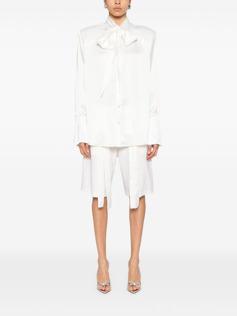 David Koma bow-detail satin shirt outlook