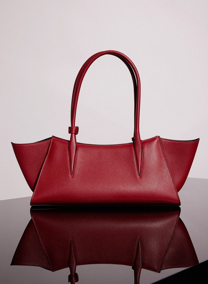 red grained leather fang bag 4