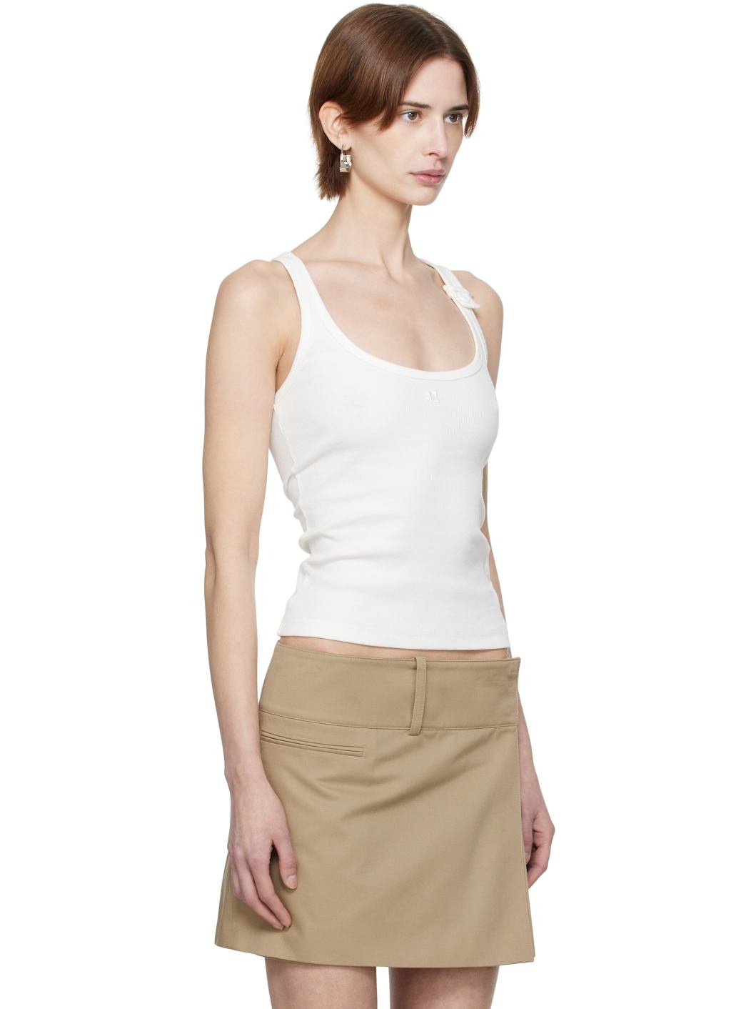 White 90's Rib Tank Top - 2