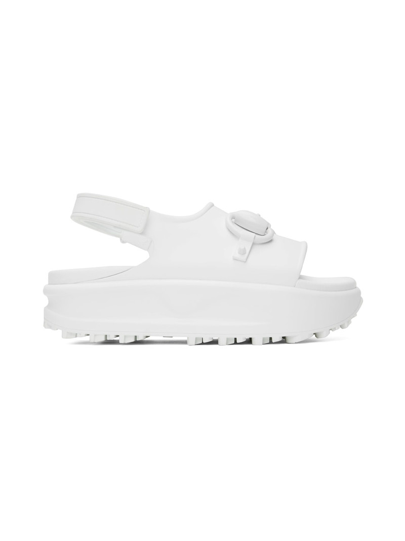 White Horsebit Platform Sandals - 1