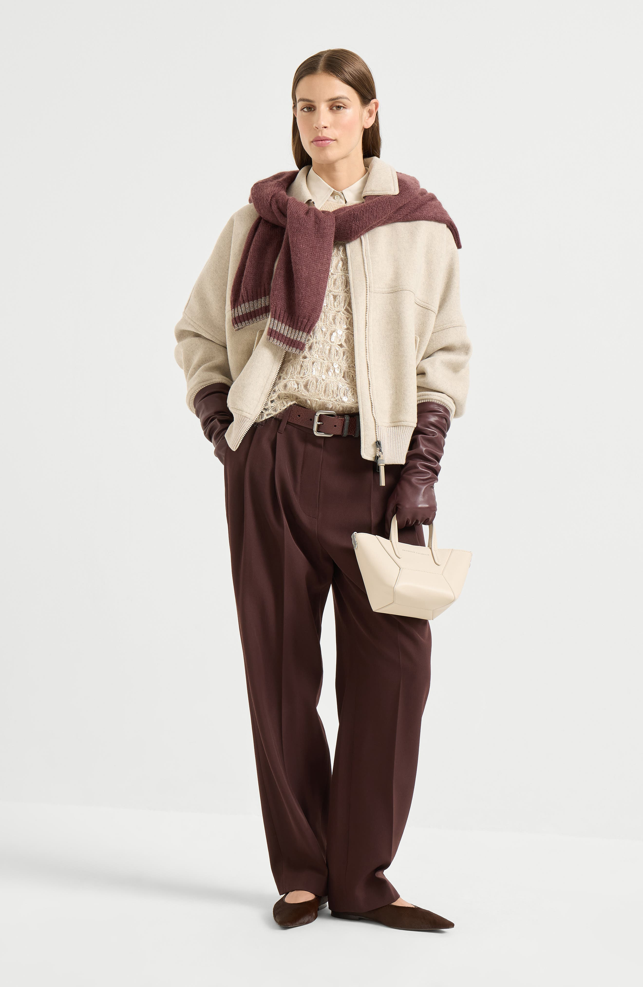 Brunello Cucinelli Slouchy trousers in Burgundy at Nordstrom - 5