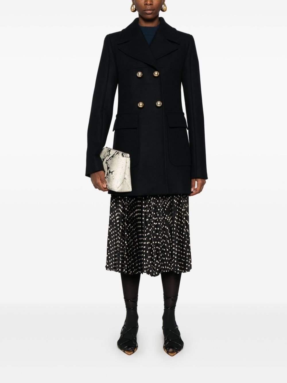 wool double-breasted coat - 2